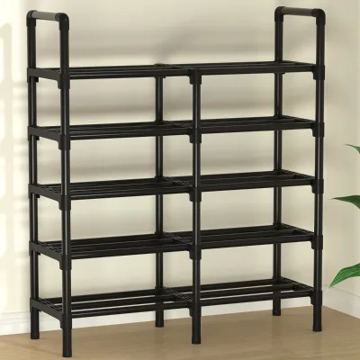 Modern Economical Metal Shoe Rack Multi-Layer Fabric Foldable Detachable Shoe Cabinet Simple Home Storage Solution for Dormitory