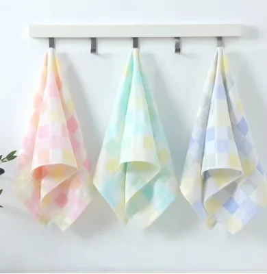 25*25 CM Handkerchief Children Soft Towel Grid Square Mouth Hand Towel Newborn Infant Toddler Face Towel
