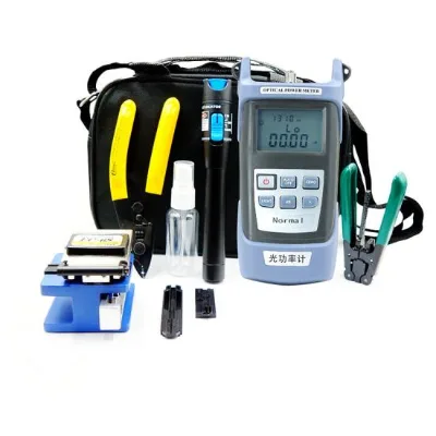 FTTH Fiber Optic Tool Kit with Optical Power Meter and Visual Fault Locator and FC-6S Fiber Cleaver
