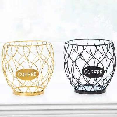 Wire Metal Fruit Basket Countertop Snacks Storage Holder Coffee Capsule Organizer Storage Basket