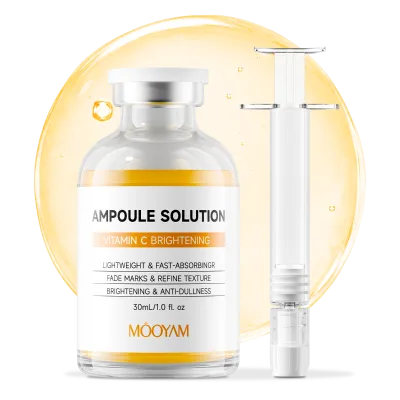 Vitamin C Brightening Ampoule Solution for Face Anti-Aging Skin Repair Fade Fine Lines Delicate Skin Organic Ingredients Serum