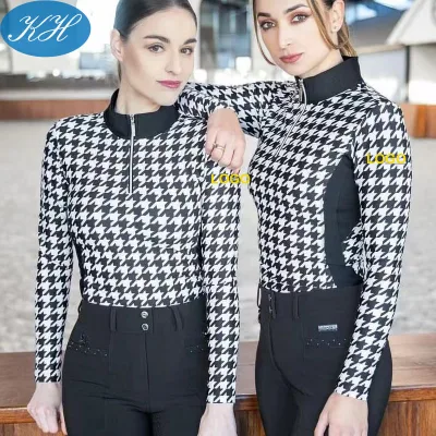 CUSTOM PRINTED EQUESTRIAN SHIRTS Wholesale Sport Shirt Horse Riding Tops Long Sleeves Equestrian Riding Shirt