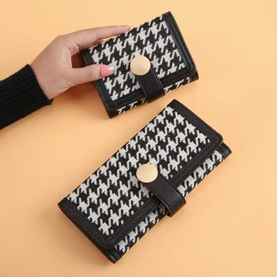 Hot Sell Leather Slim Card Holder Women and Men Simple With Slim Card Holder and Multi Card Slots in Pave Pattern PU Wallet