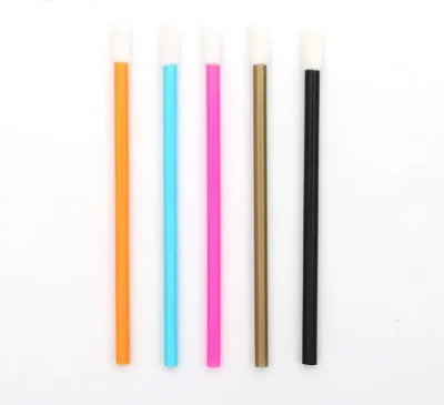 50pcs Mascara Wand Round Lip Gloss Brush Makeup Black Pink Makeup Tools Eyelash Hollow Lip Brushes