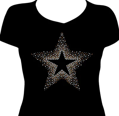 Best Seller Ready Design Rhinestone Heat Transfers Ready to Press Star Shape Custom Iron on logo Heat Transfer