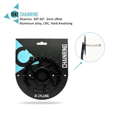 Customized Aluminum Bicycle Chainring Crankset 152mm for -3MM Offset 30T-36T Road Bicycles