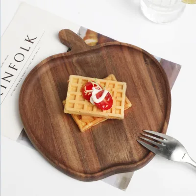Japanese Solid Wood Dinner Plate Irregular Dim Sum Plate Fruit Plate Wooden Afternoon Tea Tray