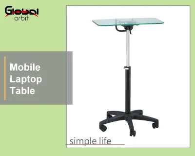 New Design Swivel Notebook Table Movable Laptop Table With Wheels Computer Table With Castors