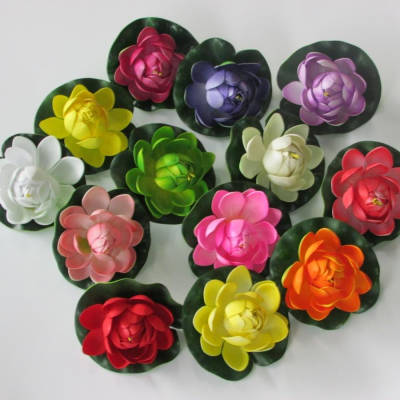 Floating Pond Decor Water Lily Artificial Lotus Flowers Decor Floating Flower Foam Lotus for Garden