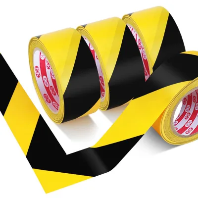 PVC Warning Tape with Rubber Adhesive Easy to Apply & Remove for Workshop Floor and Staircase Safety Mark Wholesale