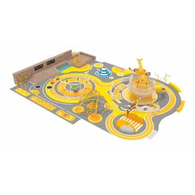 Custom Yellow Giraffe Non-Powered Play Equipment Outdoor Stainless Steel Kids Playground for Amusement Park