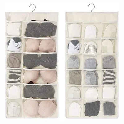 Dual-Sided Rotating Metal Hanger Shelf Closet Underwear Hanging Organizer