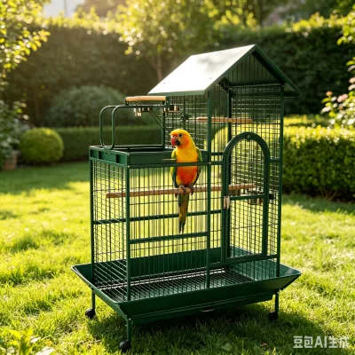 Bird Cage for Budgerigar Cockatiel & Parrot-Sturdy Metal with Pulleys Ample Space Eco-friendly Classics Style Indoor/Outdoor Use