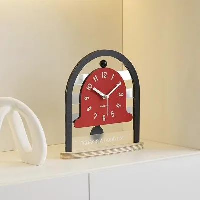 Quartz 25X25.5 cm Creative Metal Clock for Living Room Porch TV Cabinet Jewelry Display Elegant Desktop Display