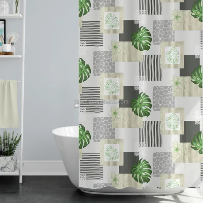 PVC Peva Effect Eco-Friendly Waterproof Shower Curtain 180x180cm