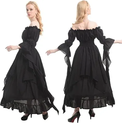 Medieval Halloween Cosplay Revival Dress with Long Skirt Palette Style Anime Costumes