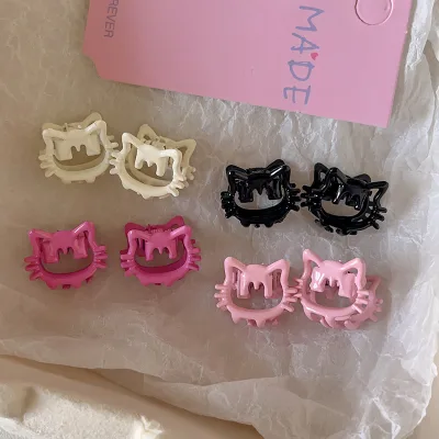Fashion Cute Small Hair Claw Clips Metal Cartoon Bear Cat Hair Clamp for Women Girls Hair Accessories