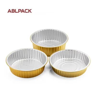 Convenient Leakproof Disposable Aluminum Foil Pie Pan Heat Tolerant Bakery Container PET Cover Custom Logo for Roasting Tasks