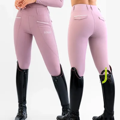 Custom Factory Custom Breeches Large Pocket Patchwork Design Anti-slip Horse Riding Pants Sports Ladies Equestrian Breeches