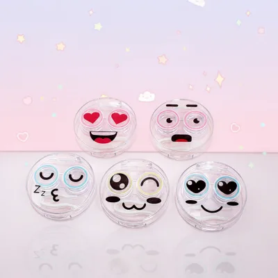 Contact Lens case Travel Double Glasses case Felt Eyeglass Pouch case Travel Glasses case Leather Plastic Contact Lens case