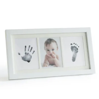 Baby Footprint Kit No Toxica for Newborn  Baby Nursery Memory Art Kit Solid Wood Photo Frame Factory Direct Sales