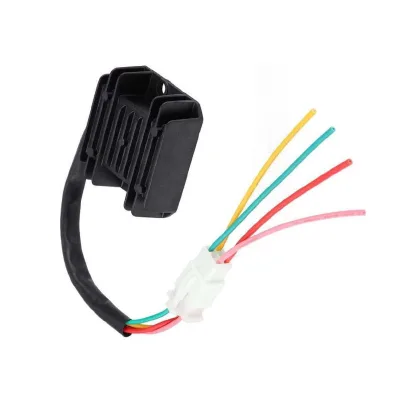 4-Wire Metal Black Rectifier-Regulator for Motorcycle Boat GY6 50/150cc Scooter (300-1000RPM)-Right Placement Replacement Part