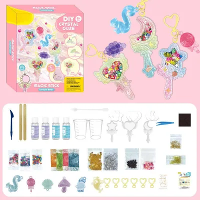 Creative Pendant Decoration Keychain Kit 3D Crystal Glue Mold Tool Handmade Silicone Plastic Graffiti DIY Series Educational