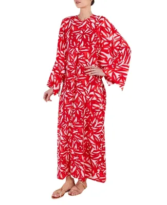 Custom MOQ50 Pcs Abaya Manufacturers Red Printed Kaftan Modest Dress OEM/OEM Service Supplier
