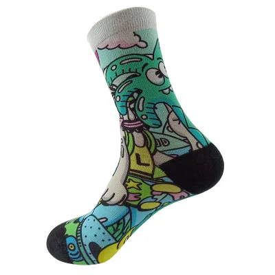 Manufacture Custom Crew Sports Socks Cotton Men's 360 Printed Socks