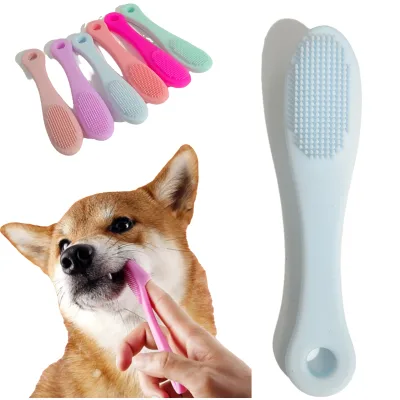 Silicone Dog Toothbrush Ergonomic Dog Tooth Brush with Improved Design Cat Finger Toothbrush for Pet Dental Care