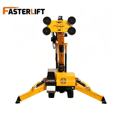Heavy Duty Telescopic Spider Crane 3 Ton 5 Ton 8 Ton Crawler Type with Fly Jib for Glass Installation Work