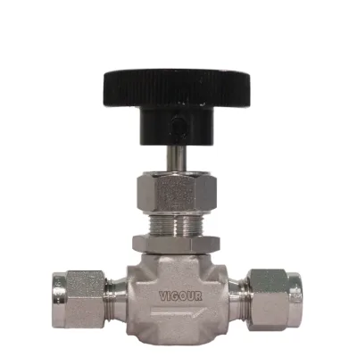 SS316L VIGOUR Brand Gas Needle Valve with 1/2 Tube Fitting Connection SS-VNV1 Series