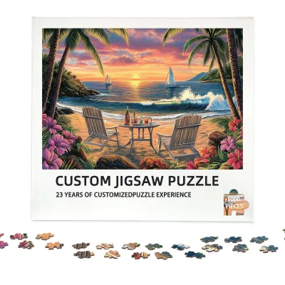 Factory Direct SENFUTONG Custom Educational Beach Sunset Jigsaw Puzzle Manufacturer 1000 Piece Eco-Friendly Competitive Price