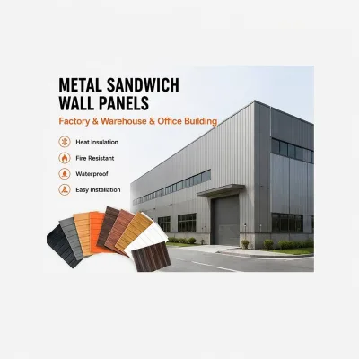PU//PIR Sandwich Wall Panels Metal Facade Cladding Heat Insulation Moisture Resistant Wall Panels for Public Building Renovation