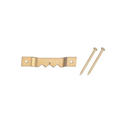 Brass Plated Steel Sawtooth Photo Frame Hook Hanger for Living Room Display