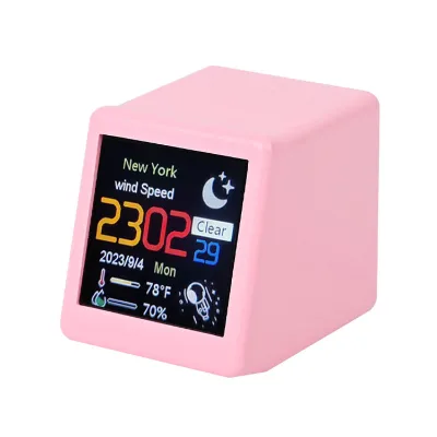 2024 New Weather Station WiFi Smart Desktop Electronic Clock Small TV Digital Ornament Novel & Creative Home Decoration