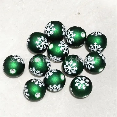 Christmas Snowflake Metallic Acrylic Beads Beads Beaded Pen Accessories