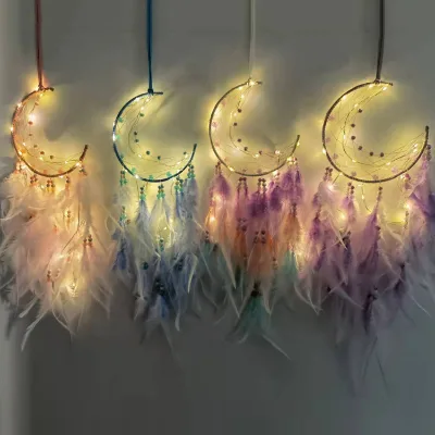 CELION Macrame Moon Wall Hanging Dreamcatcher Boho Room Decor Gifts Dream Catcher in Stock