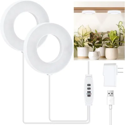 1/2/3/4 Head Indoor Full Spectrum LED Plant Light USB Angel Ring Plant Growth Light