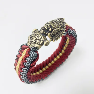 Luxury Cz Private Label Bracciali Bransoletki Handmade Unique Brass Shackles Paracord Bracelets Bangles Beaded Bracelet for Men