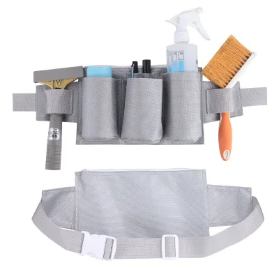 Waterproof Oxford Cloth Zipper Closure Portable Multi-Purpose Janitor Waist Bag Gardening Tool Pouch Cleaner Apron Utility