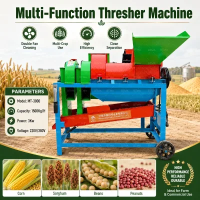 High Efficiency Double Fan Multifunctional Grain Thresher Machine for Corn Millet Sorghum Beans