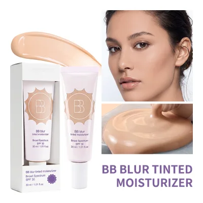 BB Blur Tinted Moisturizer SPF 30 Long-lasting Makeup Base Silky Smooth Easy to Spread Non-sticky BB Cream
