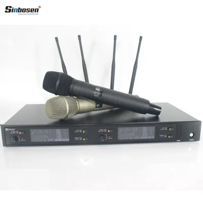 Black Handheld 2 Channel 100 Meters Wireless Digital Microphone Professional Stage Performance