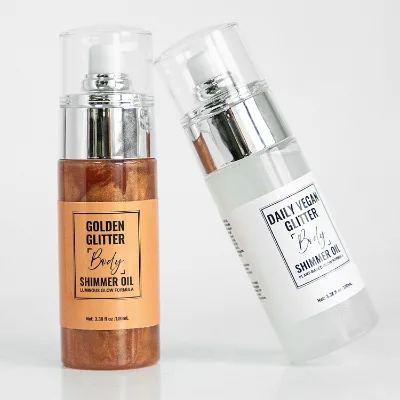 Fine Shimmer 2 Version Shiinning Oil for Face, Body, and Hair Shimmer Oil for Party New