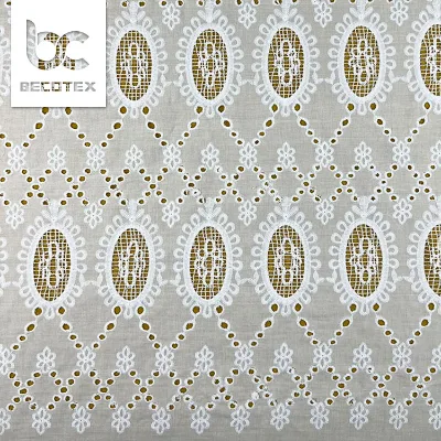 High Quality New Soft 100% Cotton Laser Cut Hollow Cotton Embroidery Fabric for Clothing