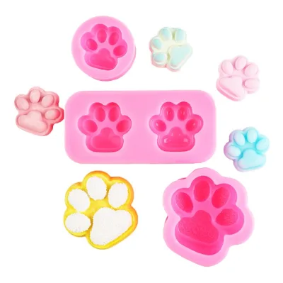 Wholesale Diamond Cat's Claw Quicksand Scented Candle Silicone Mold DIY Baking Cake Decoration Handmade Soap Mold