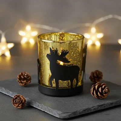 Modern Metal Black Home Decoration Metal Candle Holder