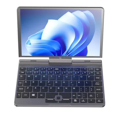 8inch 2 in 1 Laptop with 12+128GB Portable Computer Screen 180° Opening and Closing Angle Pocket Notebook