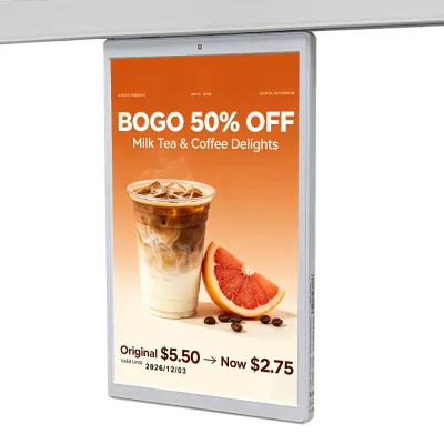 10.1" Full Color LCD Single-sided Electronic Shelf Label DC Rail Powered 400cd/m² Highlight Real-time Update For Supermarket